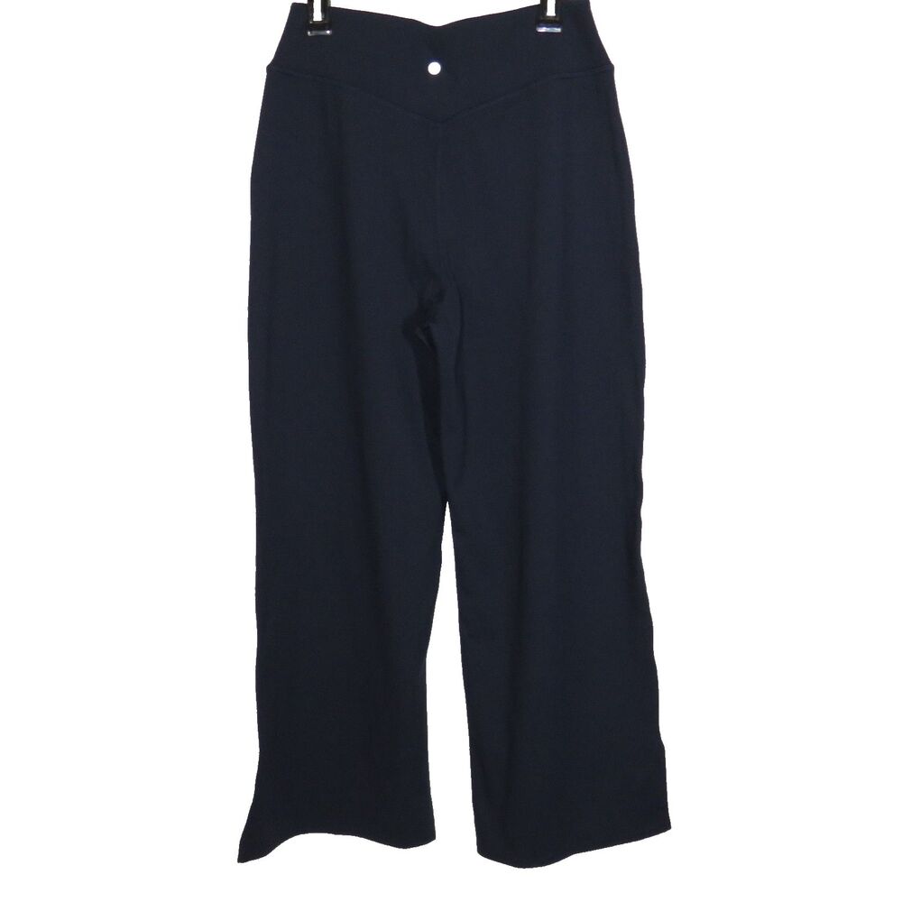 Halara Navy Crossover Wide Leg Split Ankle Active Yoga Pants Size Large - Picture 7 of 11